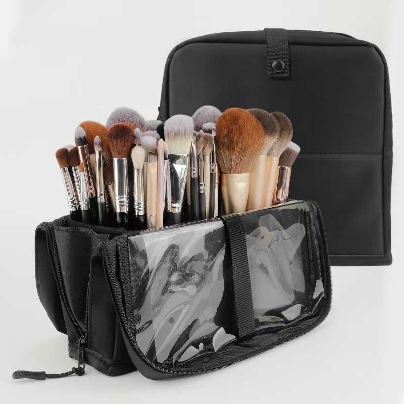 Beauty Makeup Organizer - Large Black Foldable Makeup Bag 14-40