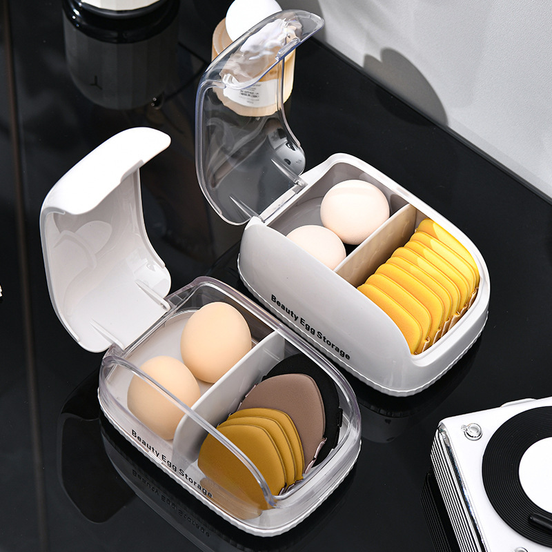 Beauty Makeup Organizer - Makeup Sponge Storage Box with Lid