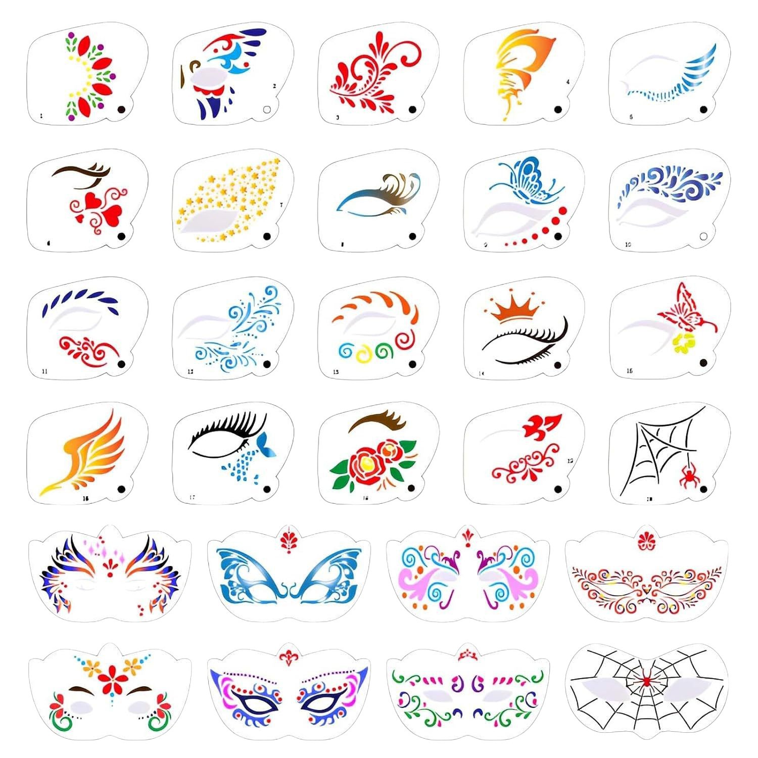 28 Pcs Face Paint Stencils Kit - Beauty Makeup Pictures 评论和价格