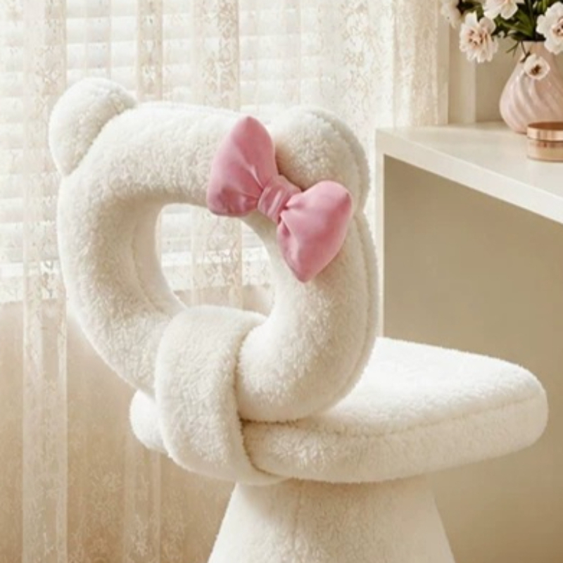 Bow Dressing Vanity Stool Pink - Beauty And Makeup 评论和价格