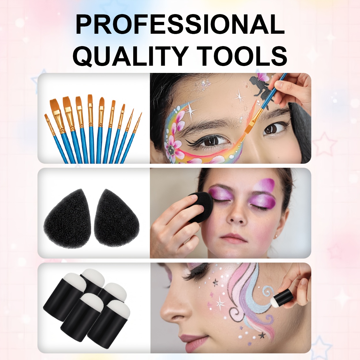 16PCS Reusable Face Paint Sten - Beauty Makeup Pictures 评论和价格