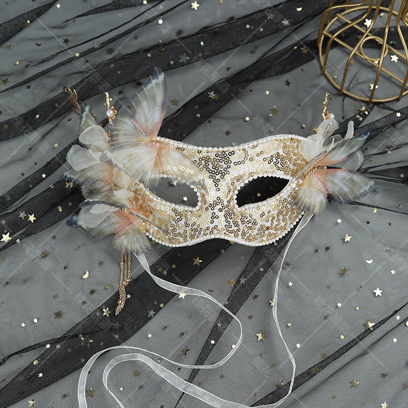 Gold Butterfly Half Face Mask  - Beauty Halloween Makeup 评论和价格