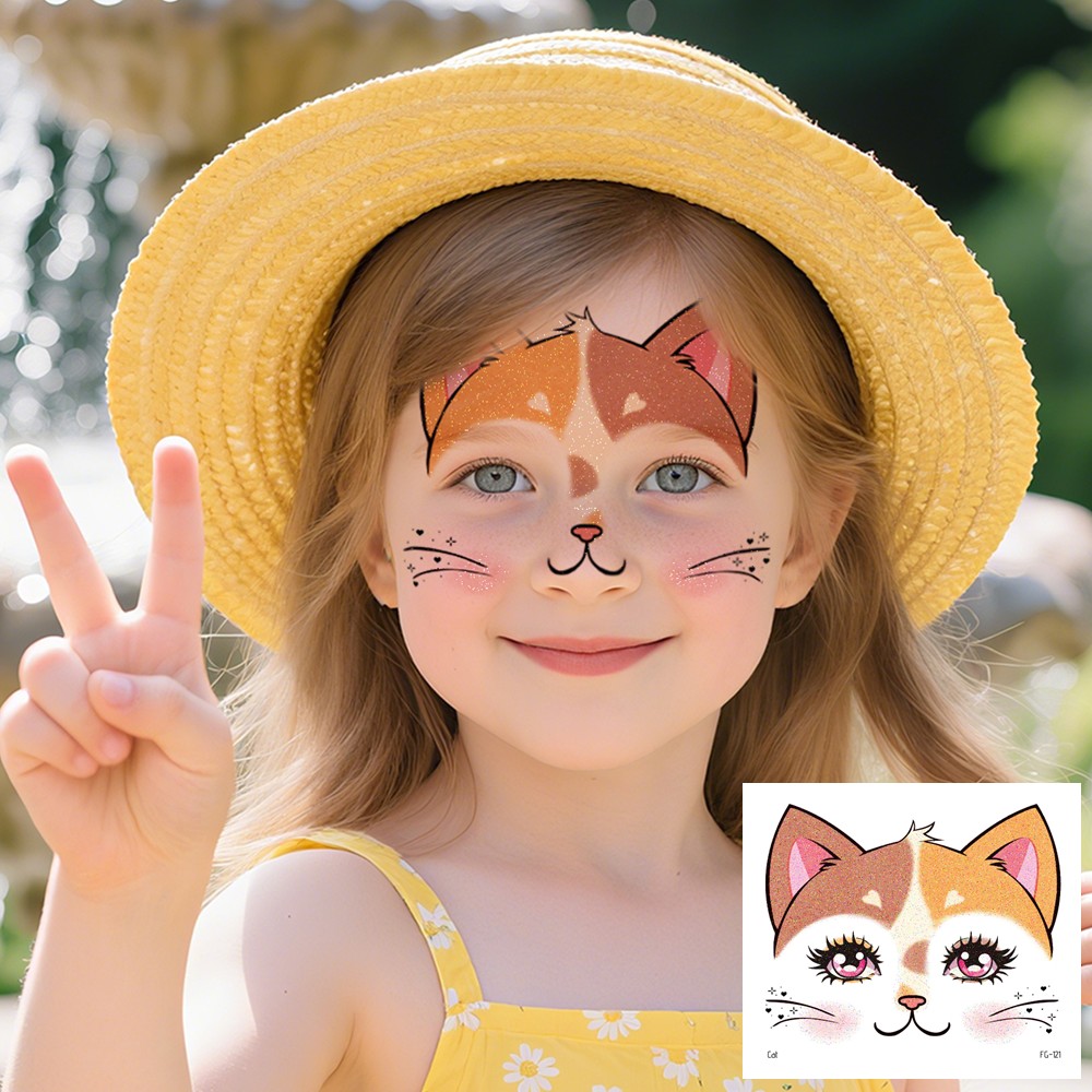 10 Sheets Glitter Animal Face  - Beauty Makeup Pictures 评论和价格