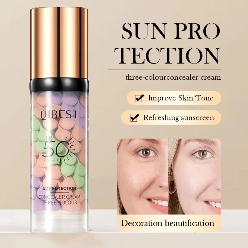 Face Makeup Primer Tri-color C - Beauty Makeup Foundation 评论和价格