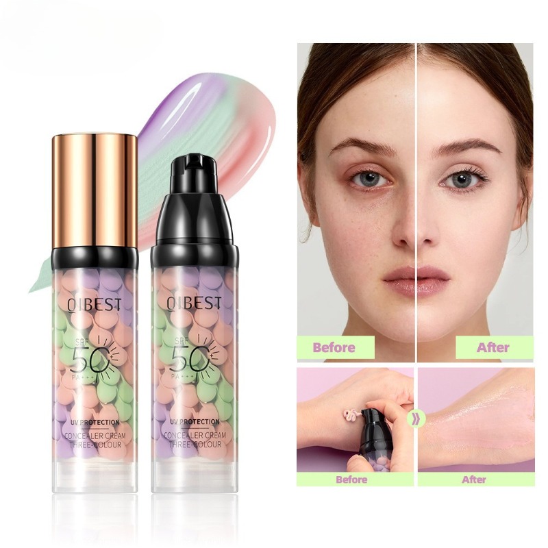 Face Makeup Primer Tri-color C - Beauty Makeup Foundation 评论和价格