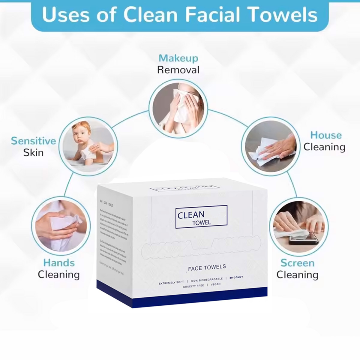 50Pcs/Box Disposable Face Towe - Beauty Makeup Salon 评论和价格