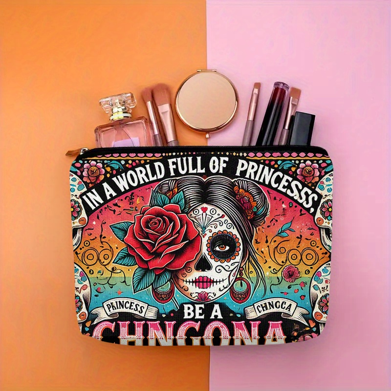 A Flower and skull cosmetic ba - Beauty Makeup Women 评论和价格