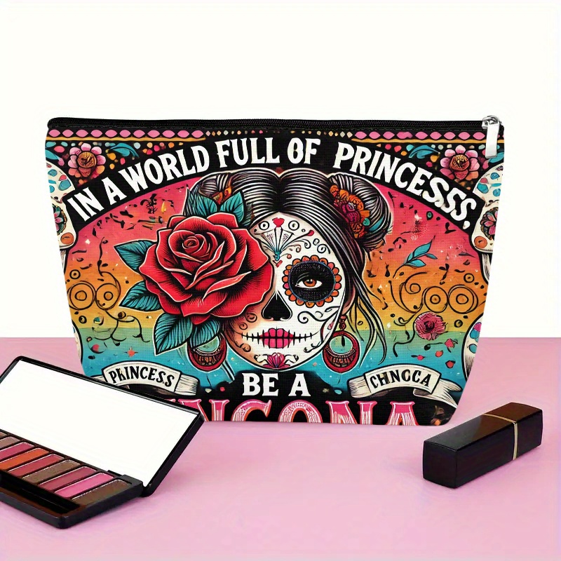 A Flower and skull cosmetic ba - Beauty Makeup Women 评论和价格