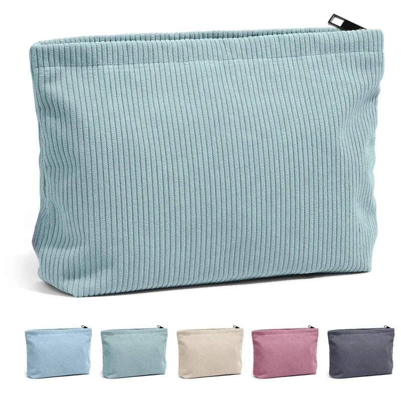 Corduroy Travel Cosmetic Bag P - Beauty Makeup Women 评论和价格