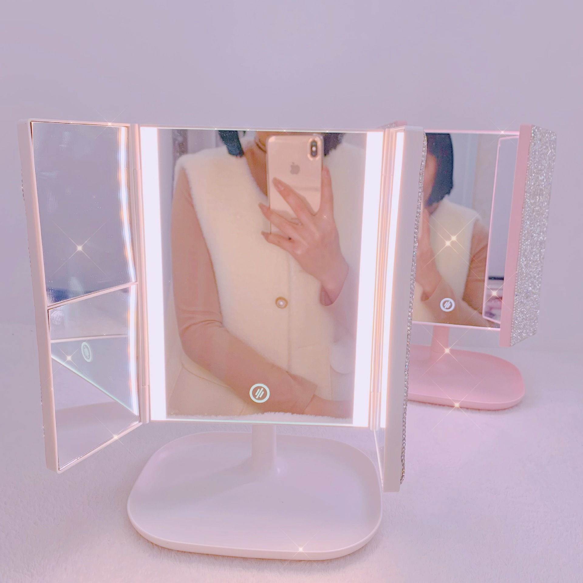 Trifold LED Makeup Mirror Beau - Beauty Forever Makeup 评论和价格