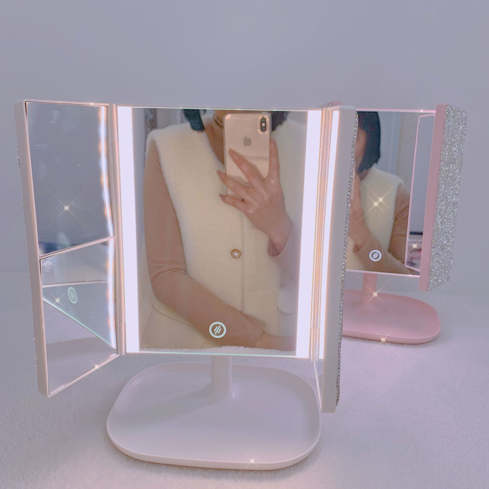 Trifold LED Makeup Mirror Beau - Beauty Forever Makeup 评论和价格