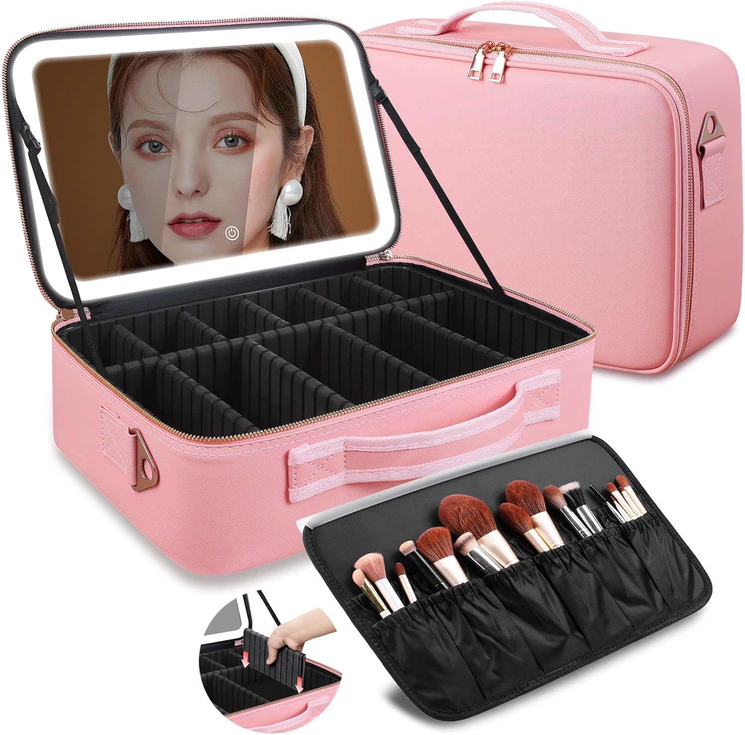 Large Capacity Makeup Bag 15'' - Beauty Makeup Women 评论和价格