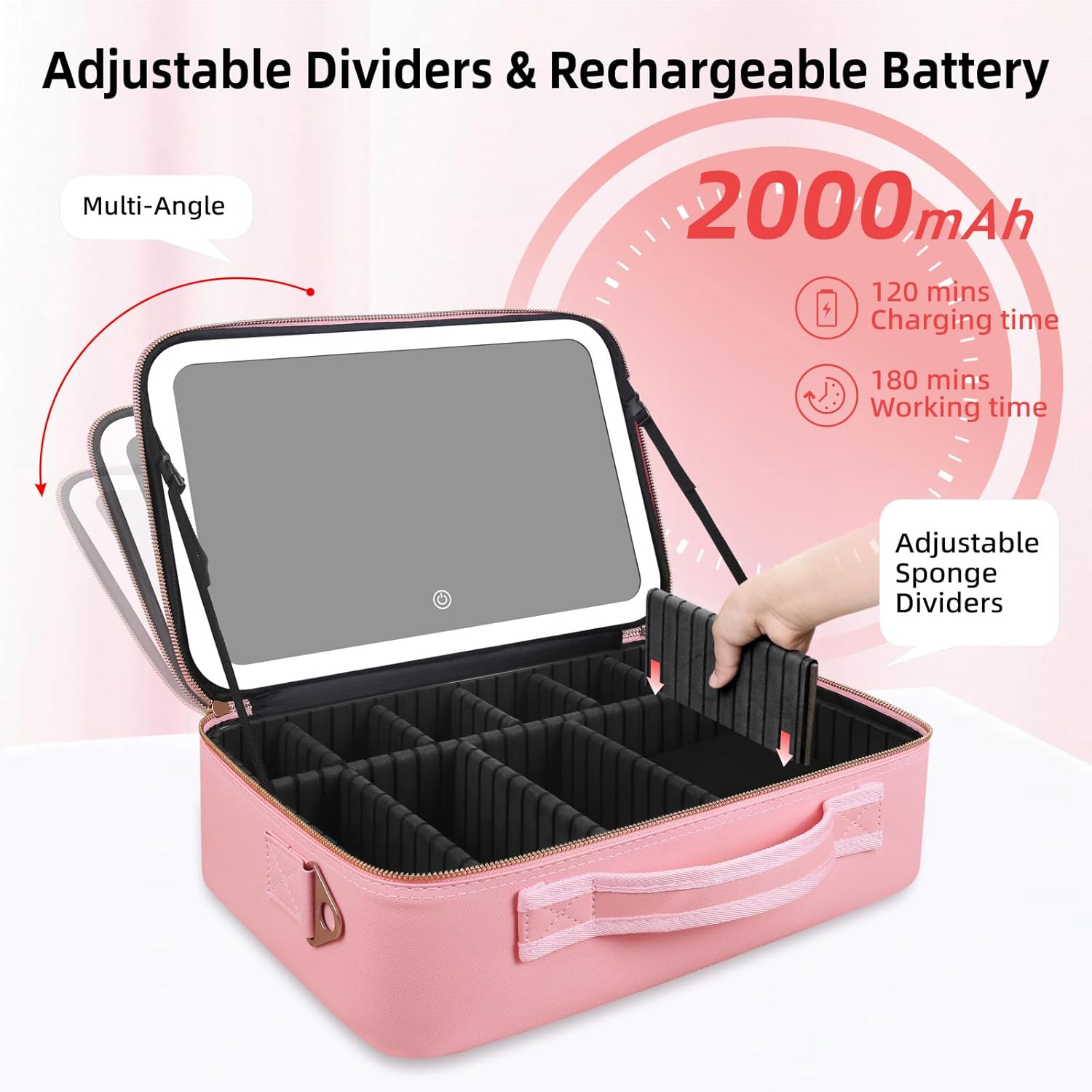 Large Capacity Makeup Bag 15'' - Beauty Makeup Women 评论和价格