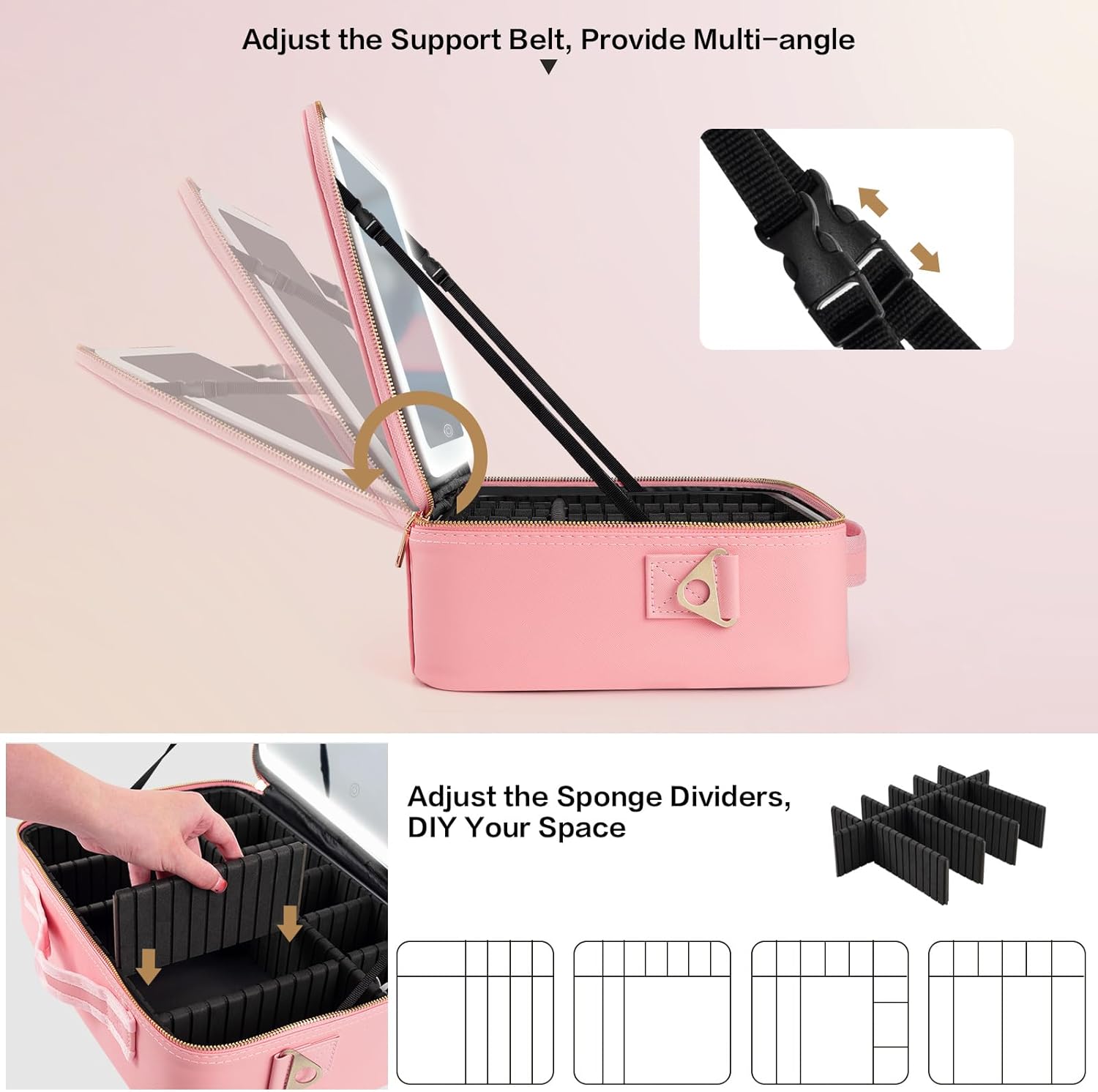 Large Capacity Makeup Bag 15'' - Beauty Makeup Women 评论和价格